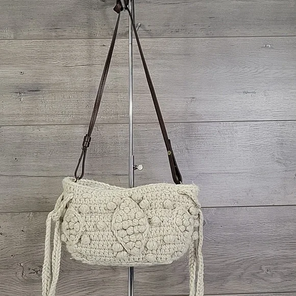 GERARD DAREL Beige Crochet Crossbody Shoulder Bag - Picture 2 of 11